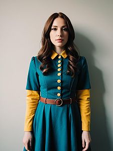 Realistic Cosplay Woman Wearing Rebecca Character Costume