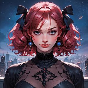 Young Woman with Pink Hair in Urban Fantasy