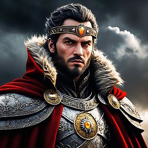 Regal Medieval Warrior in Silver Armor