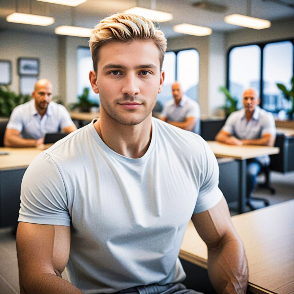 Confident Young Man in Modern Office