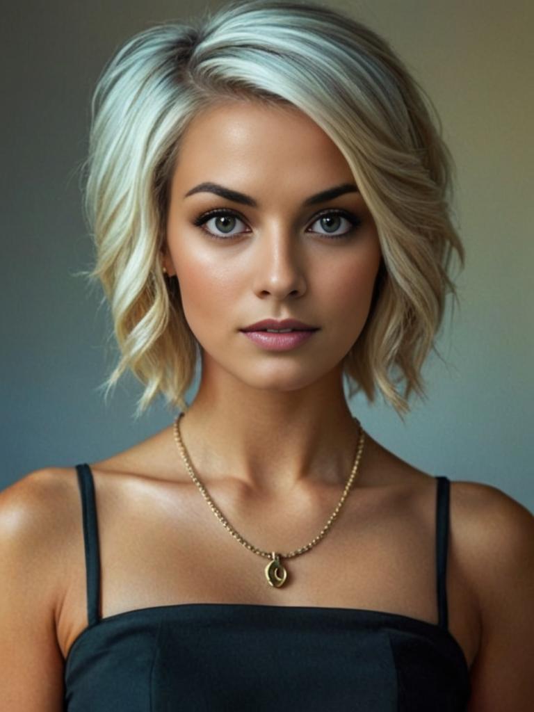 Elegant Woman with Sleek Bob Hairstyle