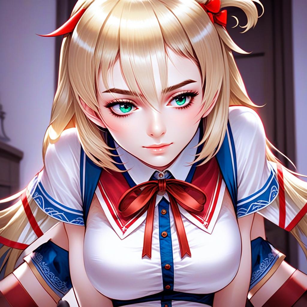 Akai Haato 1st Costume Anime Girl Digital Illustration