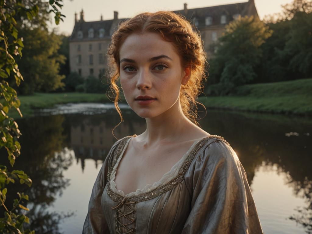 Serene Woman in English Renaissance Fashion