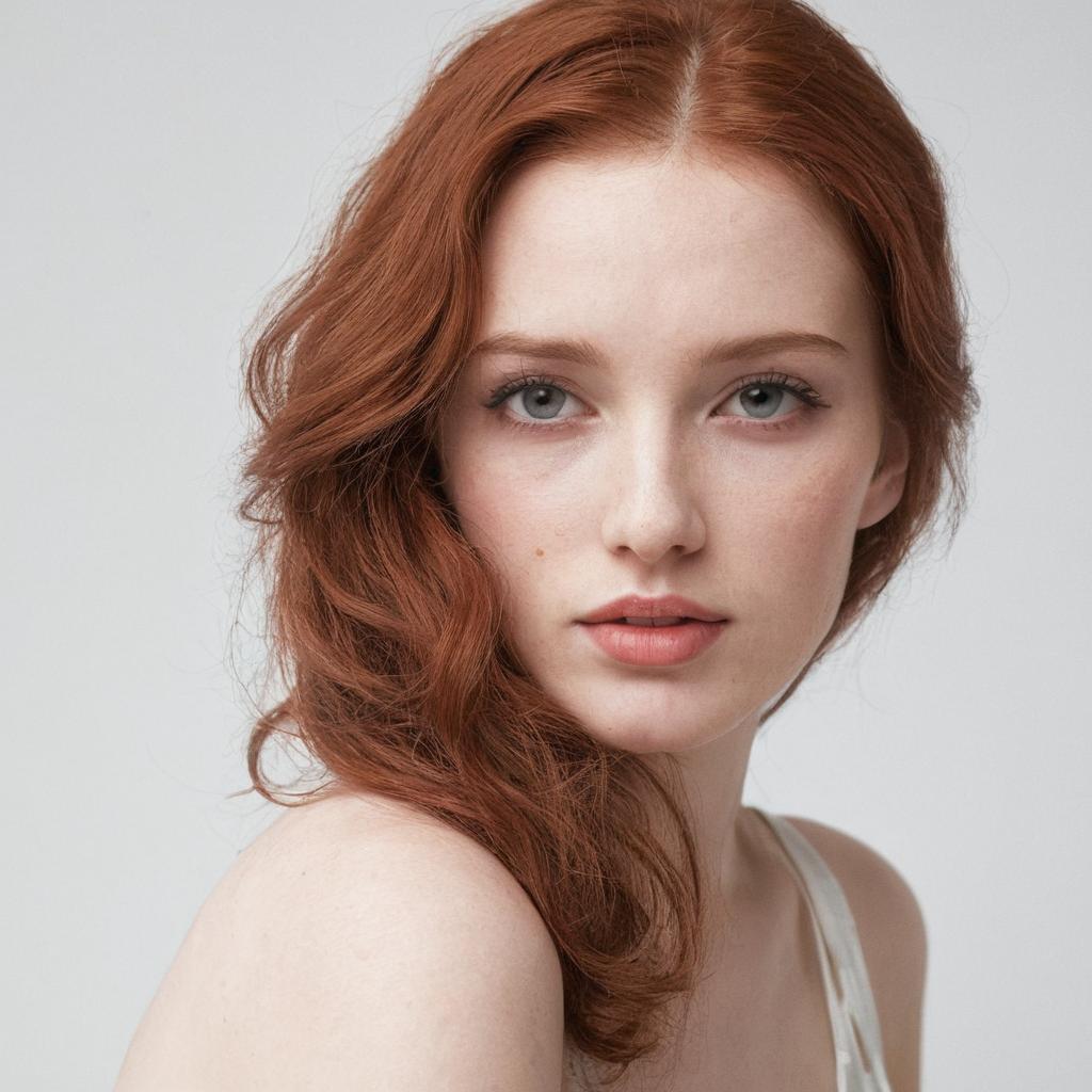 Red-haired Woman in Contemporary Portrait