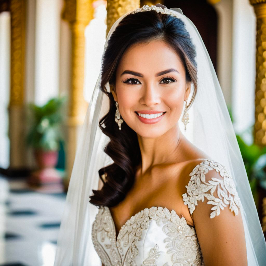 Radiant Bride in Elegant Wedding Dress