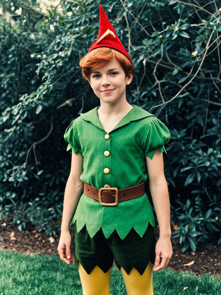 Disney Peter Pan Costume for Woman Outdoors in Green Classic Outfit