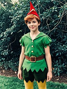 Disney Peter Pan Costume for Woman Outdoors in Green Classic Outfit