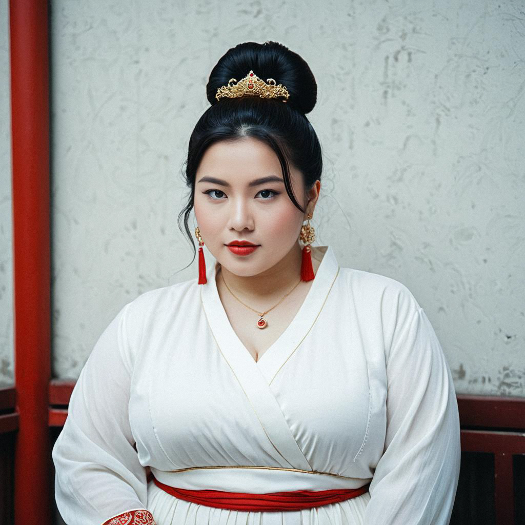 Confident Plus-Size Woman in Traditional Attire
