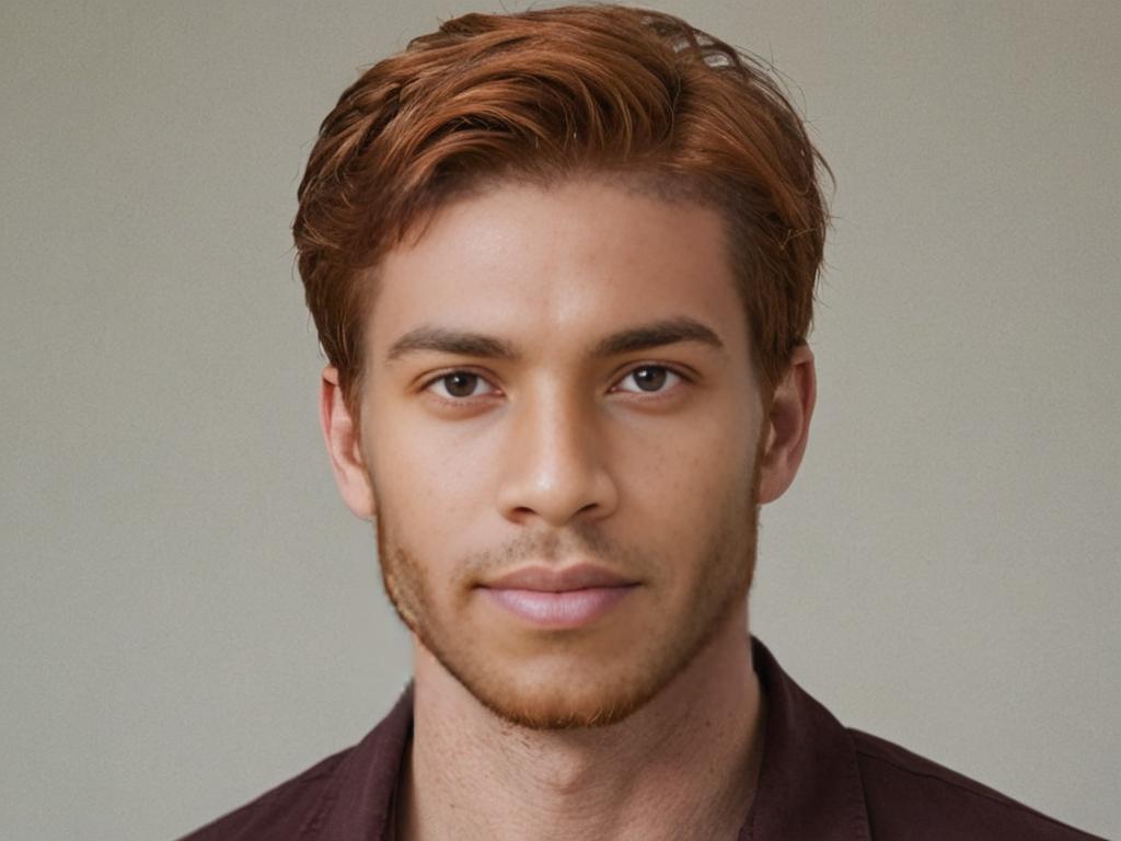 Artistic portrait of a man with auburn hair