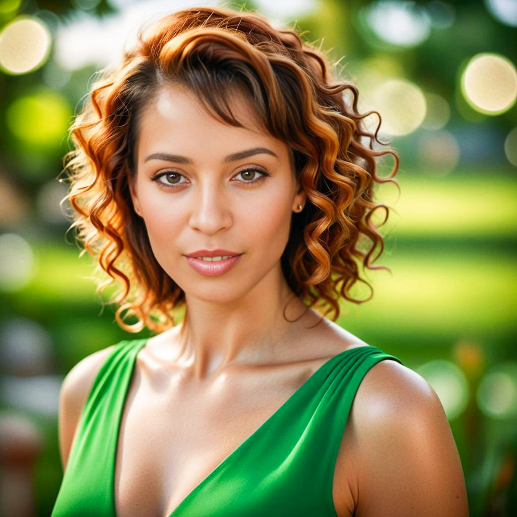 Confident Woman in Green Dress