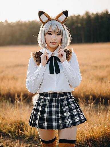 Black-Tailed Prairie Dog Kemono Friends Cosplay in Outdoor Field