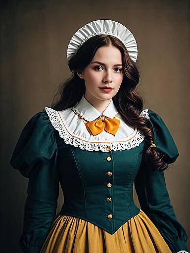 Sexy Cosplay Woman Wearing Wien Margarete Costume Realistic Photo