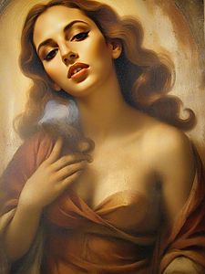 Elegant Portrait of a Woman with Golden Hair