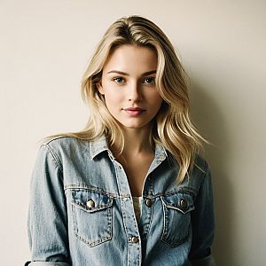 Young Woman in Denim Jacket Portrait