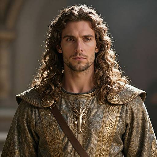 Medieval Nobleman in Ornate Armor Portrait