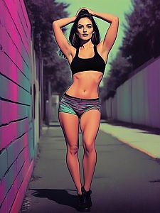 Fit Woman in Sports Bra on Pathway