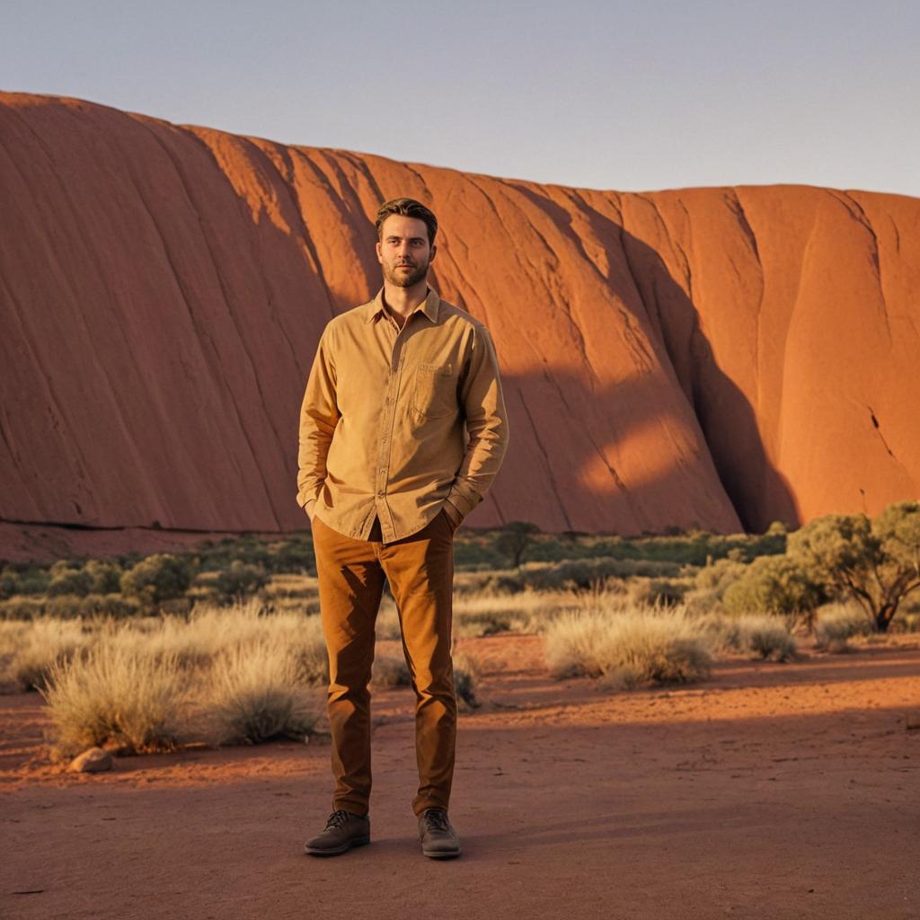 Confident Man at Uluru