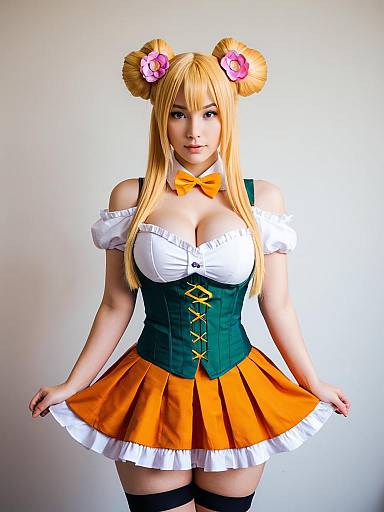Momosuzu Nene 1st Costume Cosplay Woman Blonde Anime Outfit