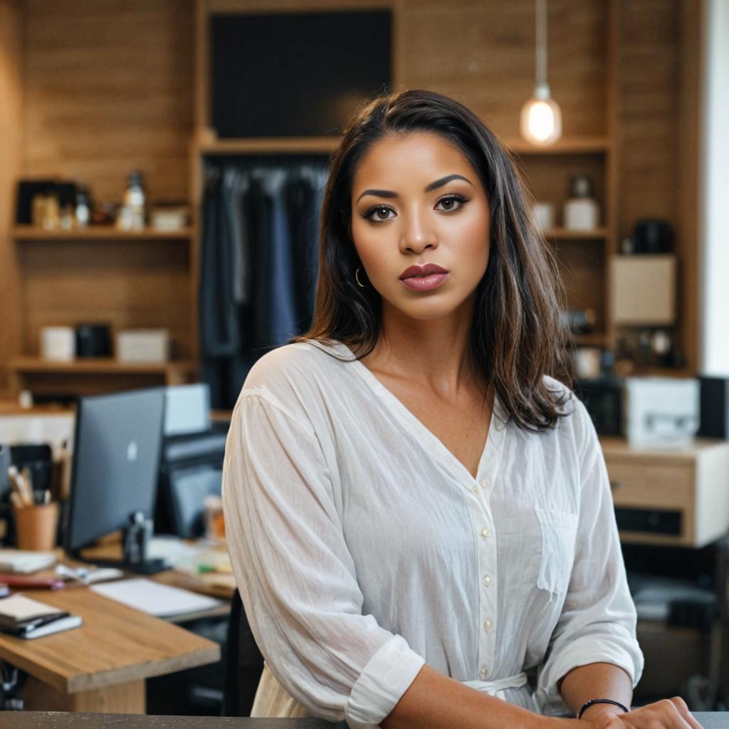 Business casual woman in office