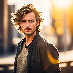 Young Man in Warm Light Portrait