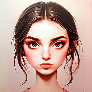 Stylized Portrait of a Young Woman
