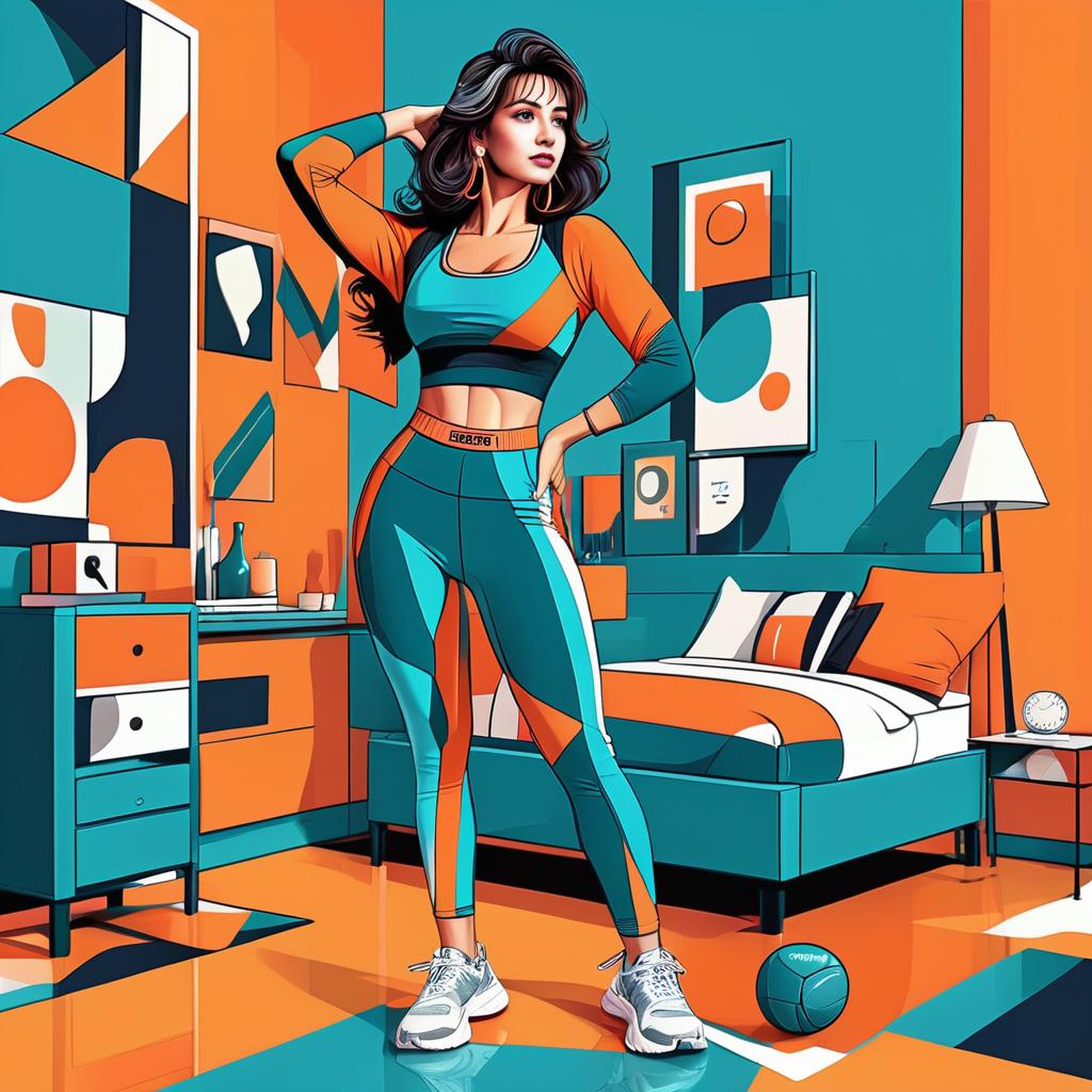 Confident Woman in Color-Blocked Athletic Outfit Confident Woman in Color-Blocked Athletic Outfit