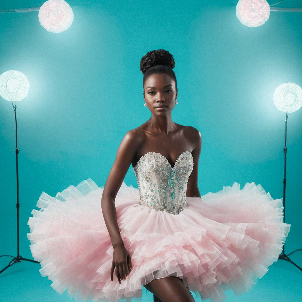 Elegant Woman in Pink Tutu Fashion Portrait