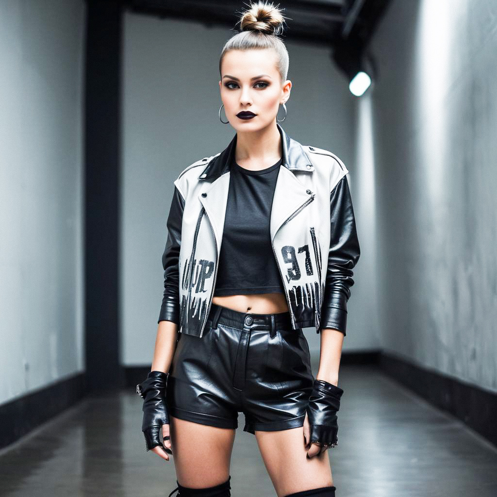 Confident Woman in Edgy Urban Fashion