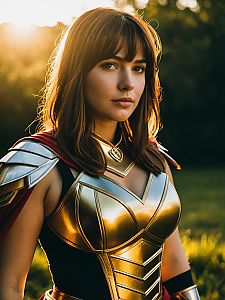Woman in Mia Costume Outdoor Cosplay Portrait in Golden Hour