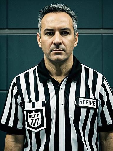 Man in Referee Costume Editorial Cosplay Portrait Photorealistic