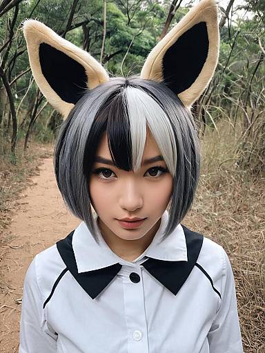 African Wild Dog Kemono Friends Cosplay Portrait in Forest