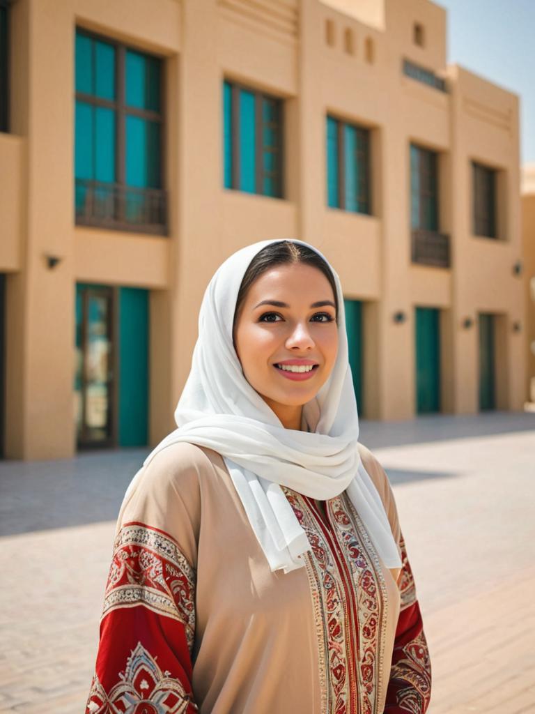 Smiling Arab Woman in Traditional Attire, Dubai