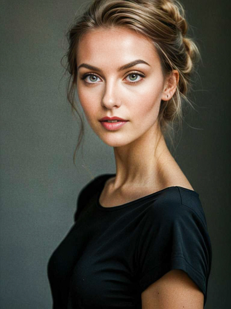 Stunning Portrait of a Woman with Green Eyes