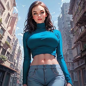 Confident Young Woman in Urban Setting