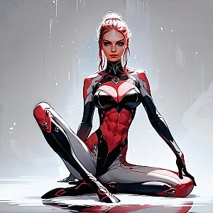 Futuristic Woman in Bodysuit - Sci-Fi Art