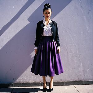 Confident Woman in Vintage Fashion