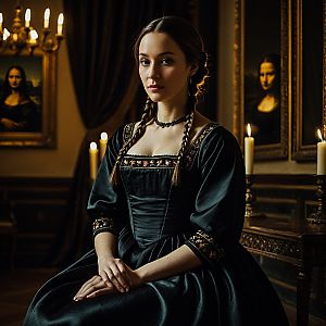 Elegant Woman in Renaissance Gown