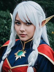Professional Cosplay Editorial Headshot of Woman in Mina Costume