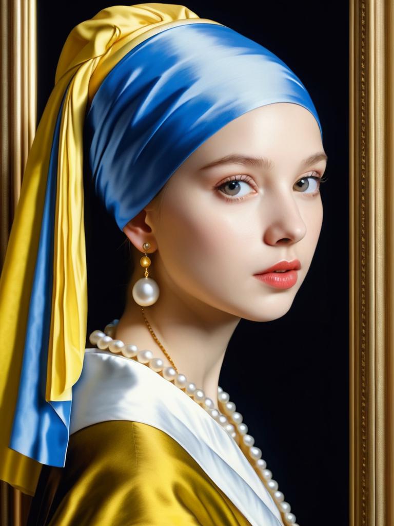 Artistic reinterpretation of 'Girl with a Pearl Earring'