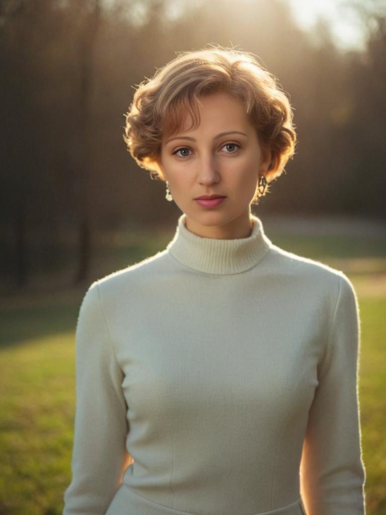 Contemplative Woman in Serene Outdoor Setting