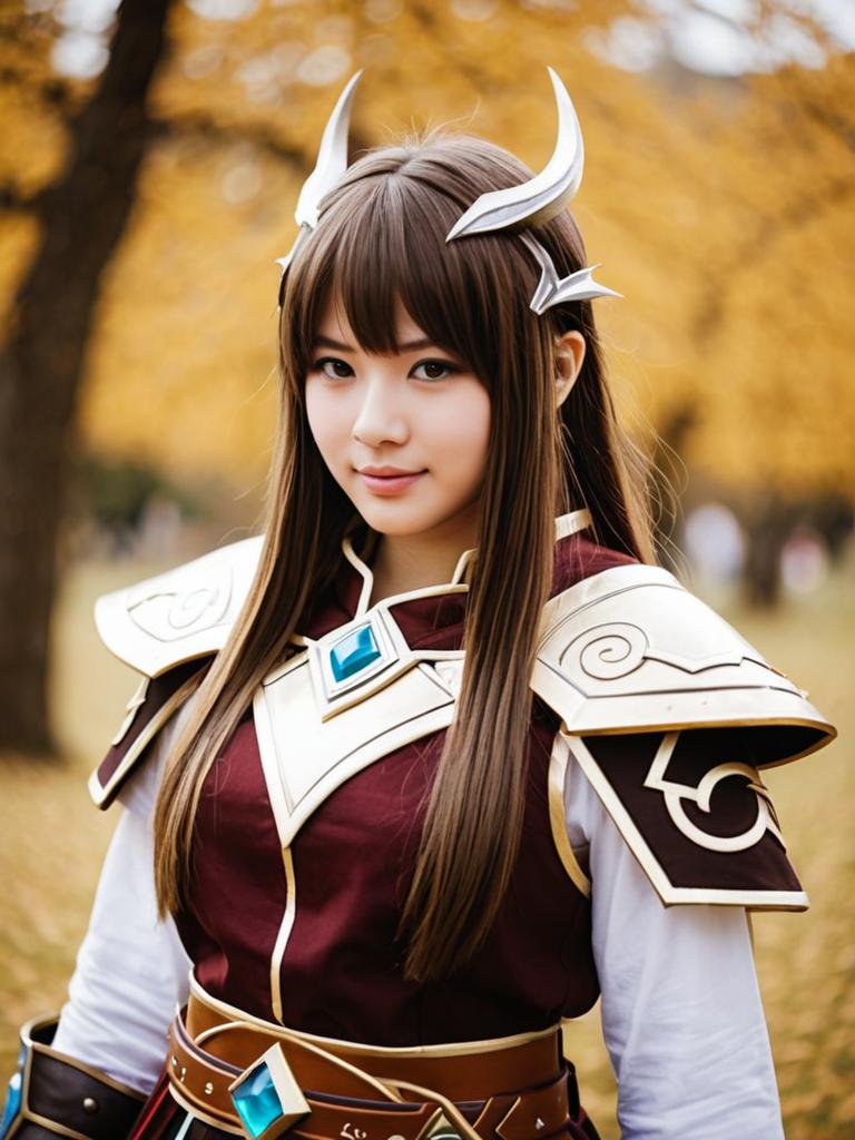 Acolyte Ragnarok Online Cosplay Woman in Fantasy Armor Outdoors