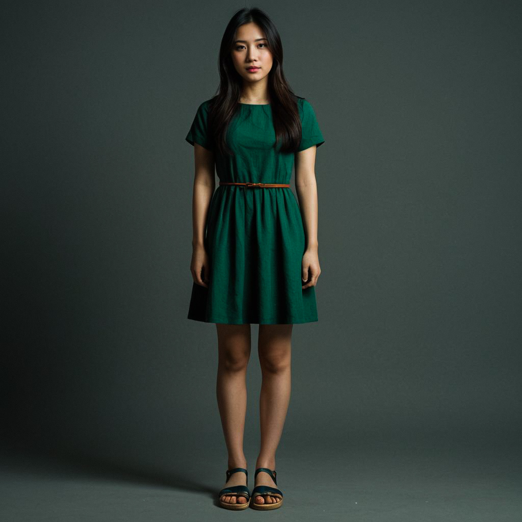 Confident Woman in Green Dress Confident Woman in Green Dress