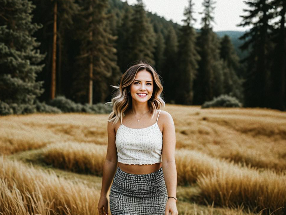 Joyful Woman in Serene Field