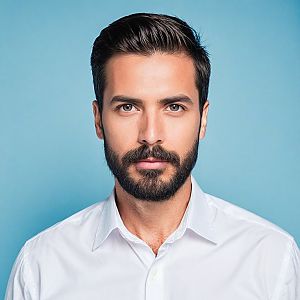 Confident Man in White Shirt