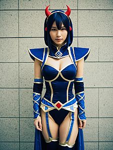 Woman in Photorealistic Mina Cosplay Costume Full Body Portrait