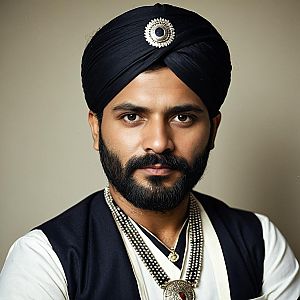 Indian man in traditional turban and ethnic attire