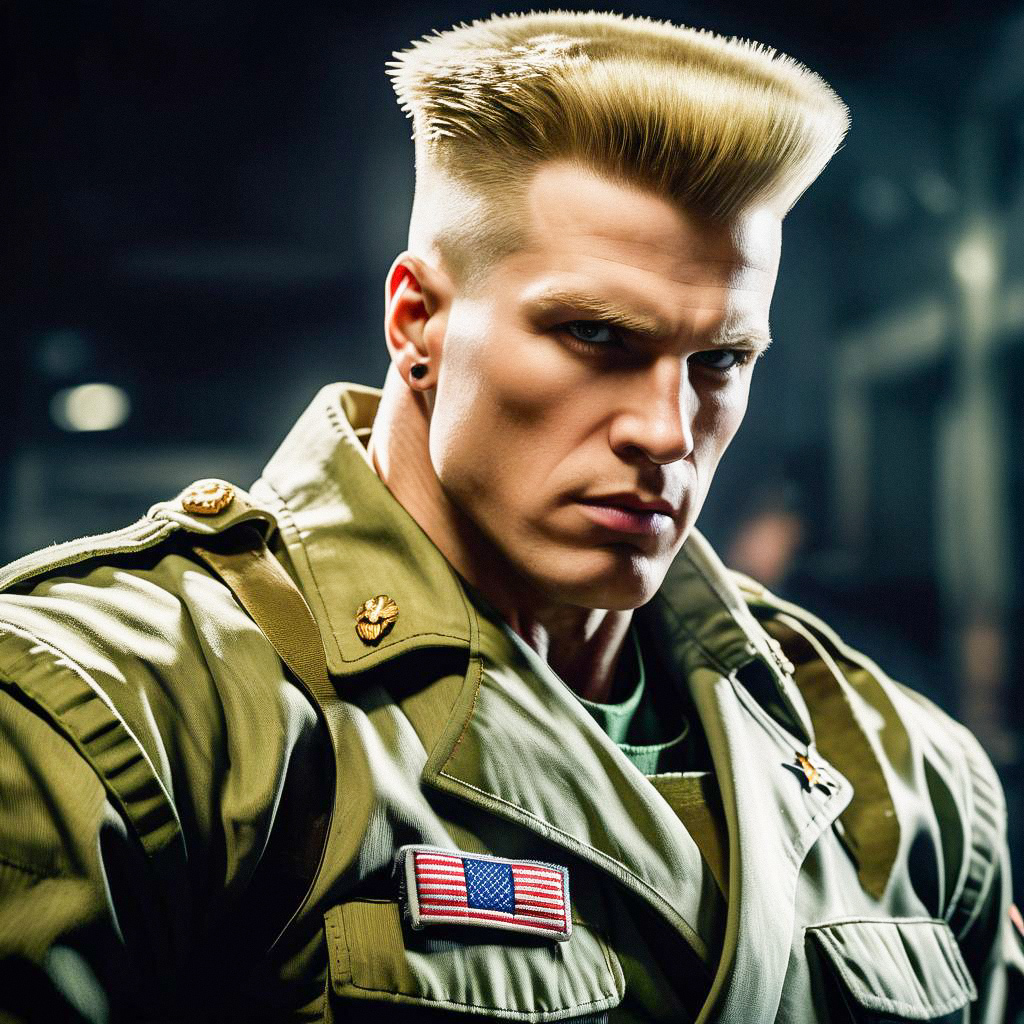 Muscular Man in Military Outfit Muscular Man in Military Outfit