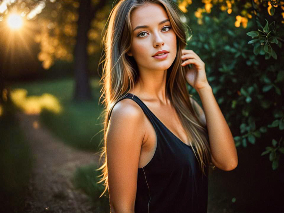 Young Woman in Golden Hour Light