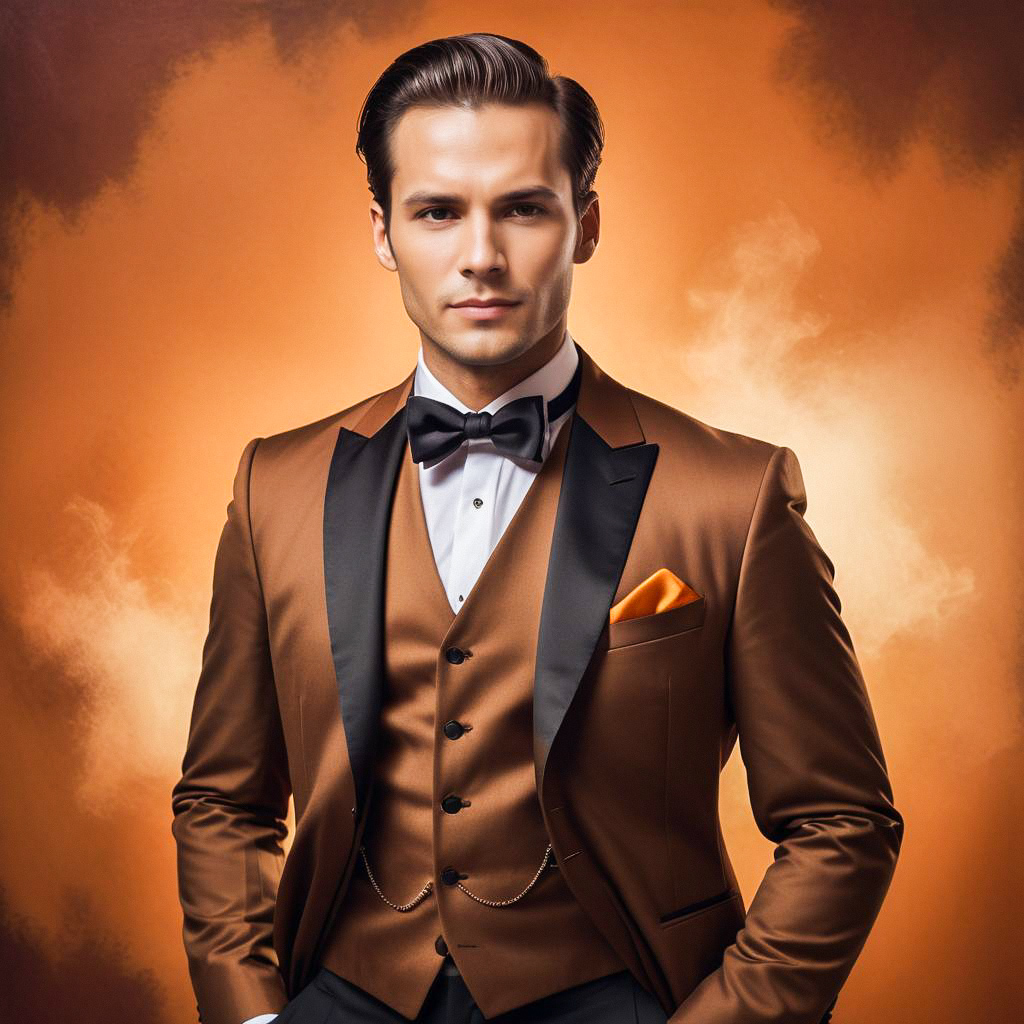 Confident Man in Brown Tuxedo Confident Man in Brown Tuxedo