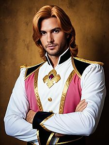 Man in Prince Adam Cosplay Costume Photorealistic Portrait